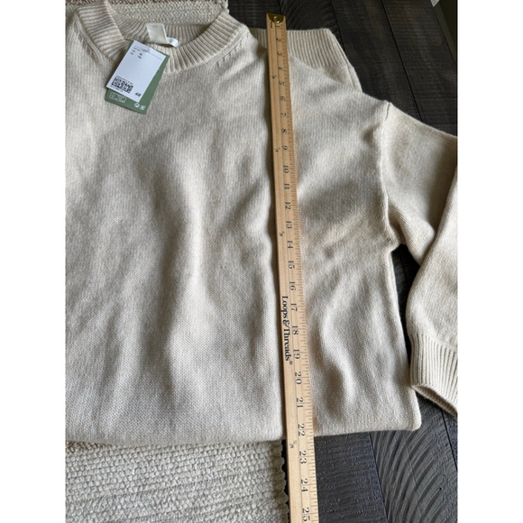 H&M Sweater Dress Beige Knit Longline Pullover Sustainable Recycled Polyester XL - Picture 5 of 6